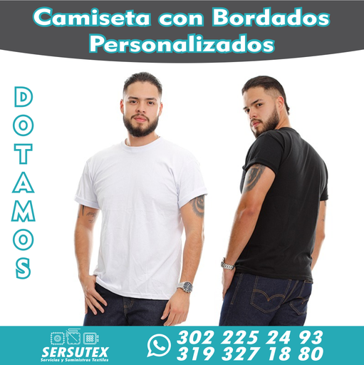 Camisetas Básica Algodón licrado con Bordado Logo